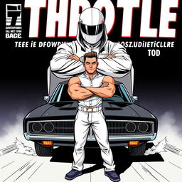 An exciting comic book cover for 'Throttle: The Adventures of Tod'