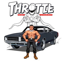 An exciting comic book cover for 'Throttle: The Adventures of Tod'