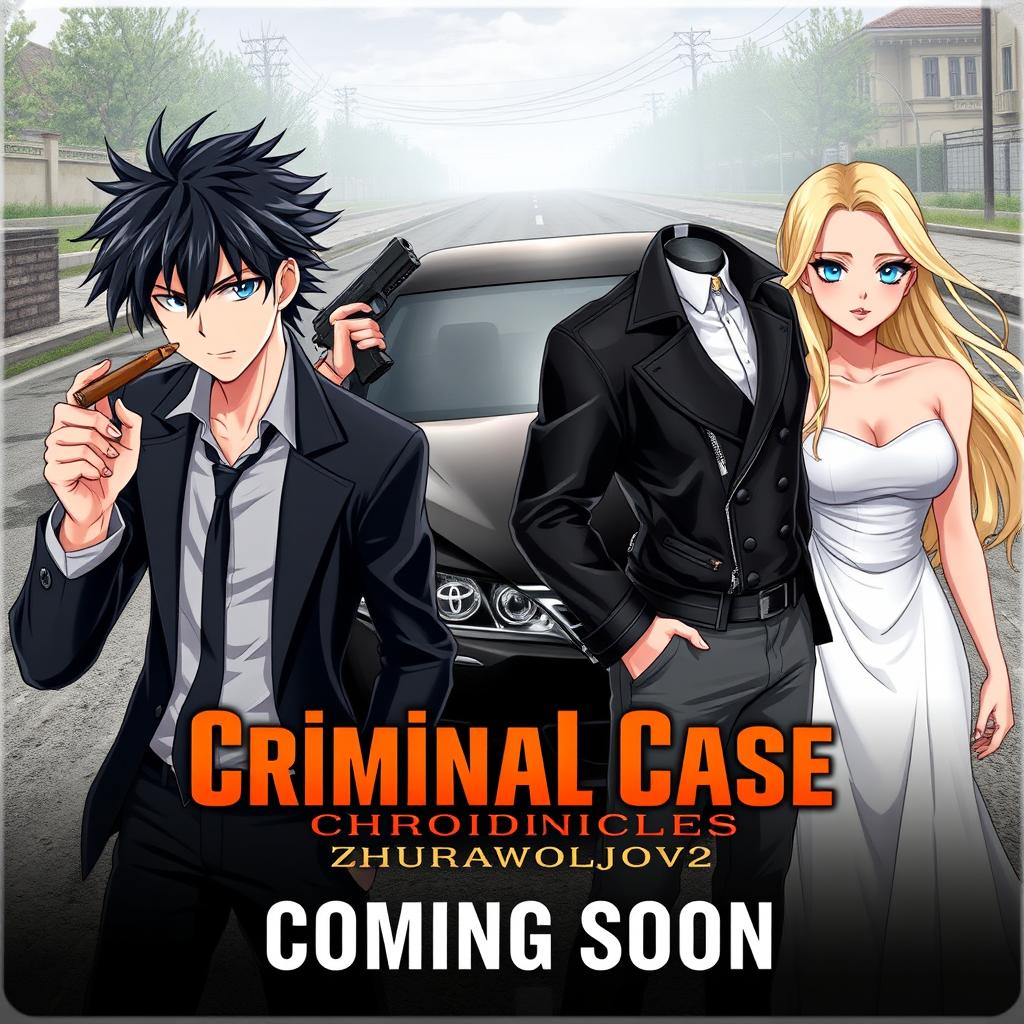 An anime style poster for a game titled "Criminal Case Chronicles: Zhurawljov"