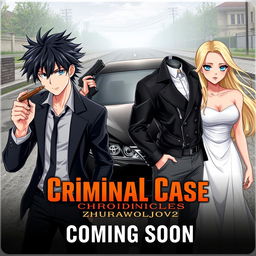 An anime style poster for a game titled "Criminal Case Chronicles: Zhurawljov"