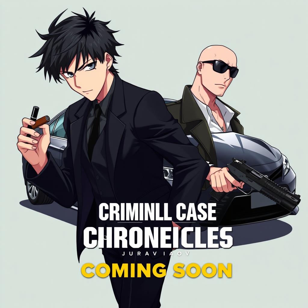 An eye-catching poster for an anime style game titled 'Criminal Case Chronicles: Juravliov'