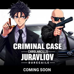 An eye-catching poster for an anime style game titled 'Criminal Case Chronicles: Juravliov'