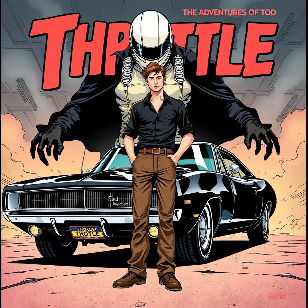 A captivating comic book cover for 'Throttle: The Adventures of Tod'