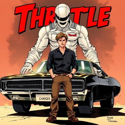 A captivating comic book cover for 'Throttle: The Adventures of Tod'