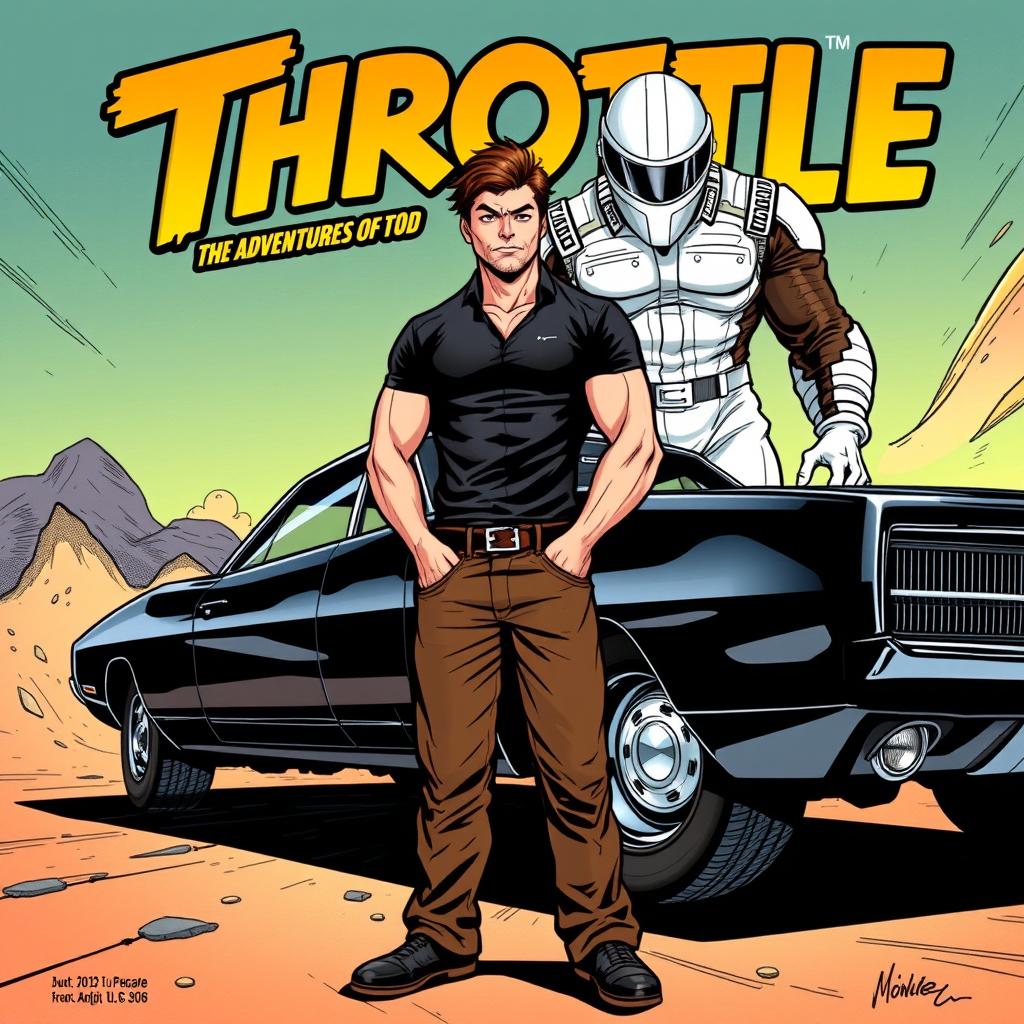 A dynamic comic book cover for 'Throttle: The Adventures of Tod'