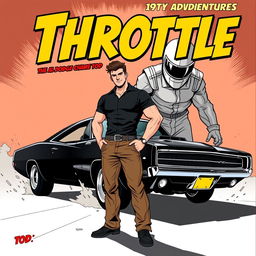 A dynamic comic-style book cover for 'Throttle: The Adventures of Tod'