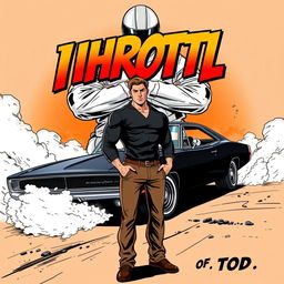 A dynamic comic-style book cover for 'Throttle: The Adventures of Tod'