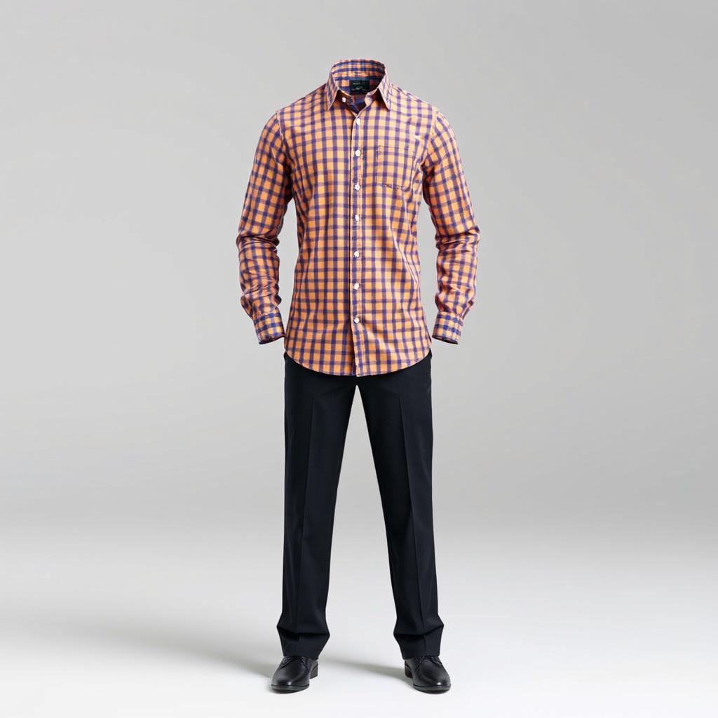 A stylish uniform design featuring a small checkered pattern in a vibrant color palette