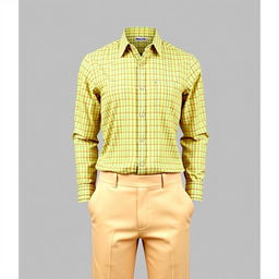 A stylish uniform design featuring a small checkered pattern in a vibrant color palette