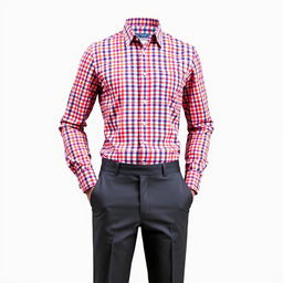 A stylish uniform design featuring a small checkered pattern in a vibrant color palette