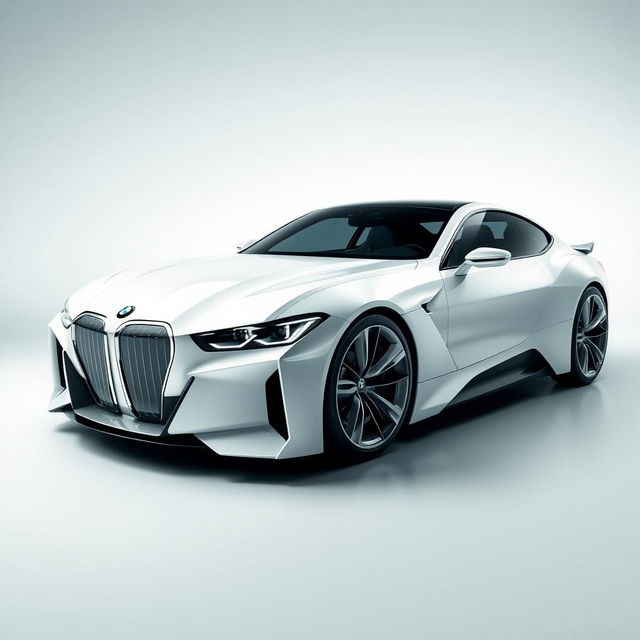 A stunning futuristic white BMW bolide that embodies the pinnacle of automotive design and performance