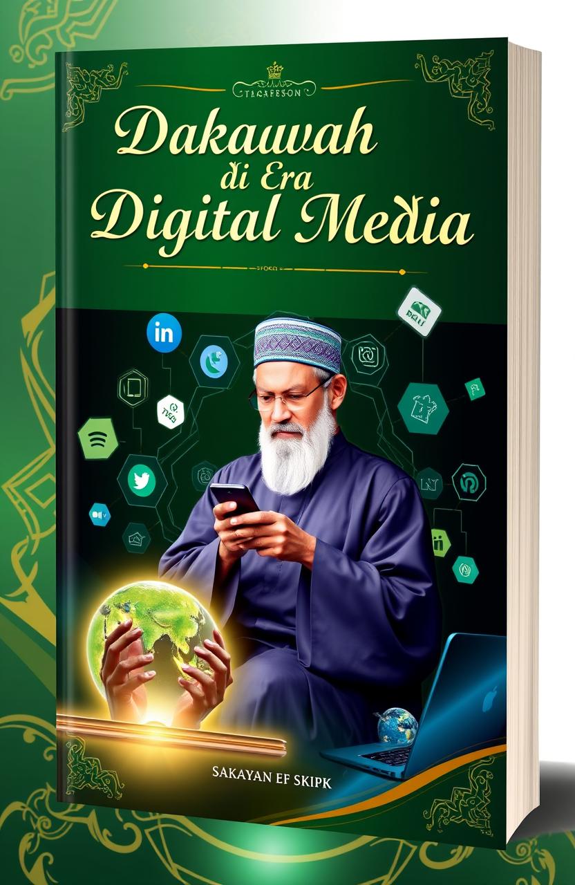 An A5 book cover for a book titled 'Dakwah di Era Digital Media'