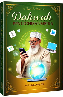 An A5 book cover for a book titled 'Dakwah di Era Digital Media'