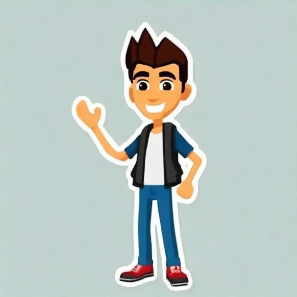 A friendly digital avatar characterized as 'El Matti'. He has striking features, a warm smile, stylish attire, and radiates a cool, approachable attitude.