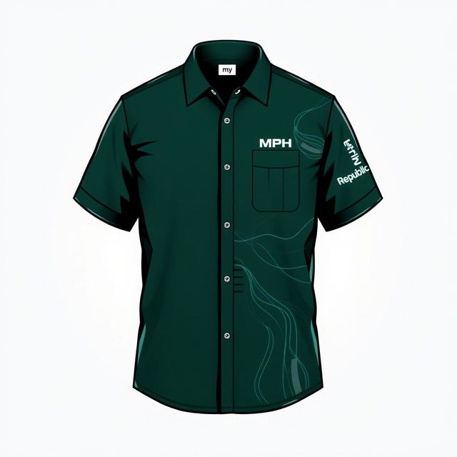 A stylish dark green shirt design specifically for professionals working in FTTH (Fiber To The Home) networks