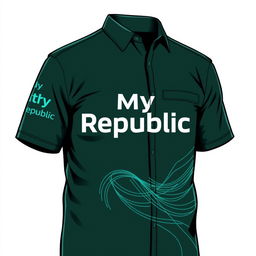 A stylish dark green shirt design specifically for professionals working in FTTH (Fiber To The Home) networks