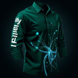 An eye-catching and stylish dark green shirt design tailored for professionals in FTTH (Fiber To The Home) networks, emphasizing a sense of community and pride