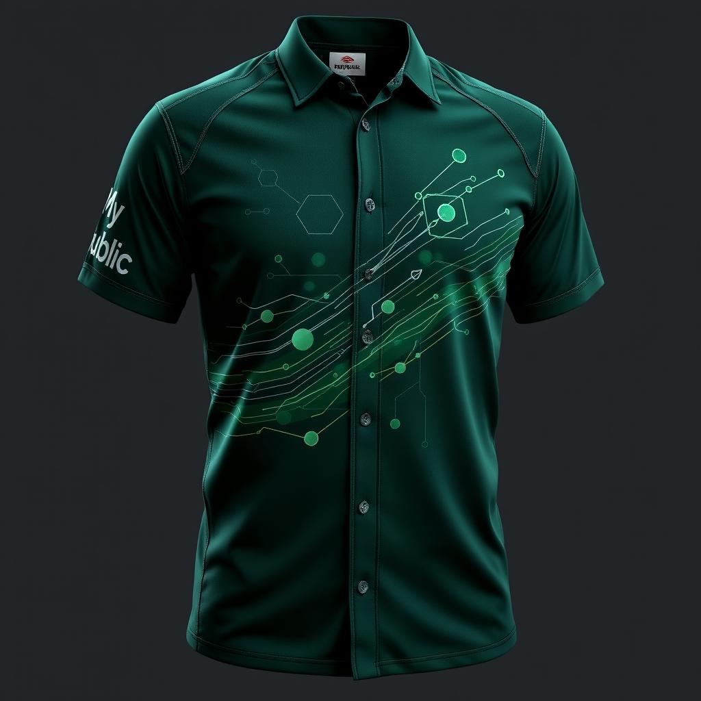 An enhanced and striking dark green shirt design tailored for professionals in FTTH (Fiber To The Home) networks