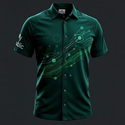 An enhanced and striking dark green shirt design tailored for professionals in FTTH (Fiber To The Home) networks