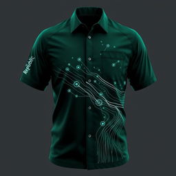 An enhanced and striking dark green shirt design tailored for professionals in FTTH (Fiber To The Home) networks