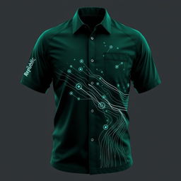 An enhanced and striking dark green shirt design tailored for professionals in FTTH (Fiber To The Home) networks