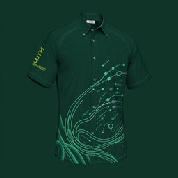 An enhanced and striking dark green shirt design tailored for professionals in FTTH (Fiber To The Home) networks