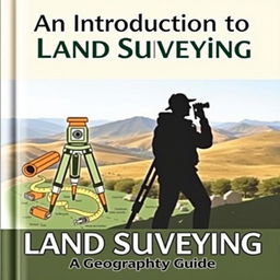 An informative cover for a book titled 'An Introduction to Land Surveying: A Geographer's Guide'