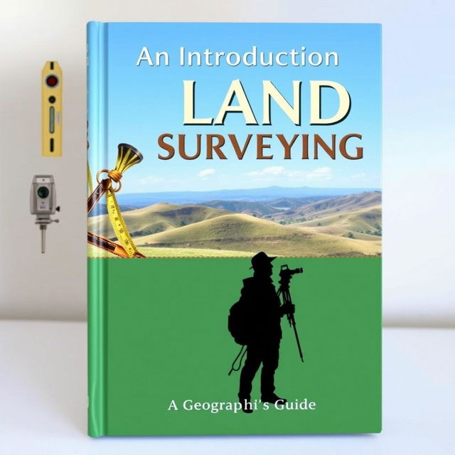 An informative cover for a book titled 'An Introduction to Land Surveying: A Geographer's Guide'