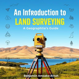 An informative book cover for 'An Introduction to Land Surveying: A Geographer's Guide' compiled by Benjamin Amoako-Attah