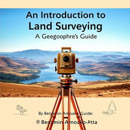 An informative book cover for 'An Introduction to Land Surveying: A Geographer's Guide' compiled by Benjamin Amoako-Attah