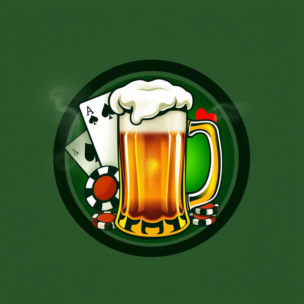 A creative logo design featuring elements of fog, beer, and poker