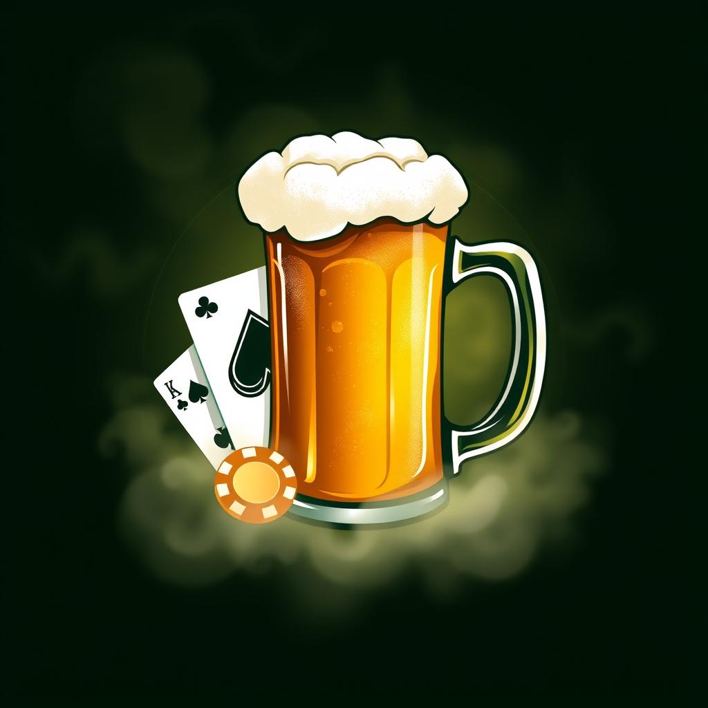 A creative logo design featuring elements of fog, beer, and poker