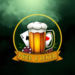 A creative logo design featuring elements of fog, beer, and poker