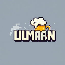 A pixel art logo design for a bar named 'Туман' (Fog)