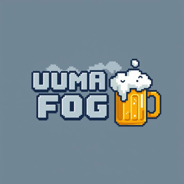 A pixel art logo design for a bar named 'Туман' (Fog)