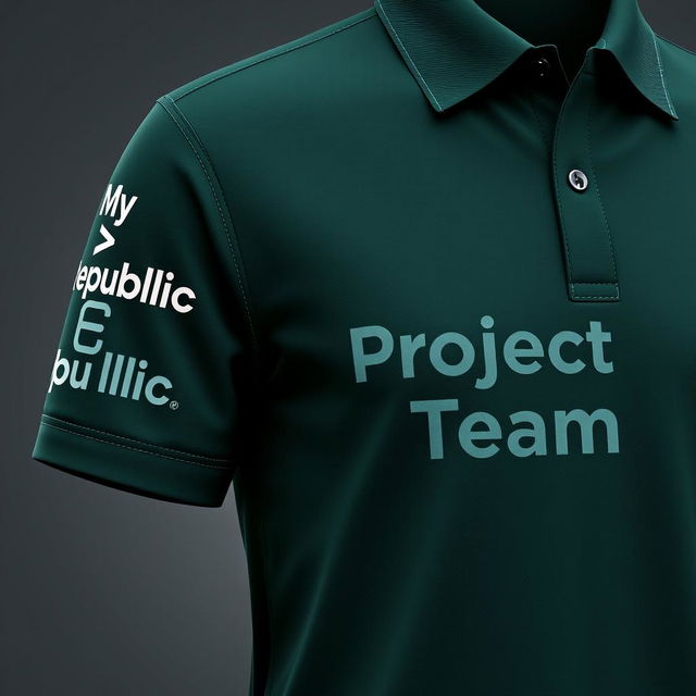 A detailed shirt design for FTTH (Fiber To The Home) network workers, featuring a deep dark green color