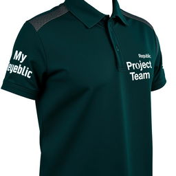 An intricately designed shirt for FTTH (Fiber To The Home) network professionals, featuring a deep dark green color for a sleek and professional appearance