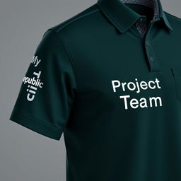 An intricately designed shirt for FTTH (Fiber To The Home) network professionals, featuring a deep dark green color for a sleek and professional appearance