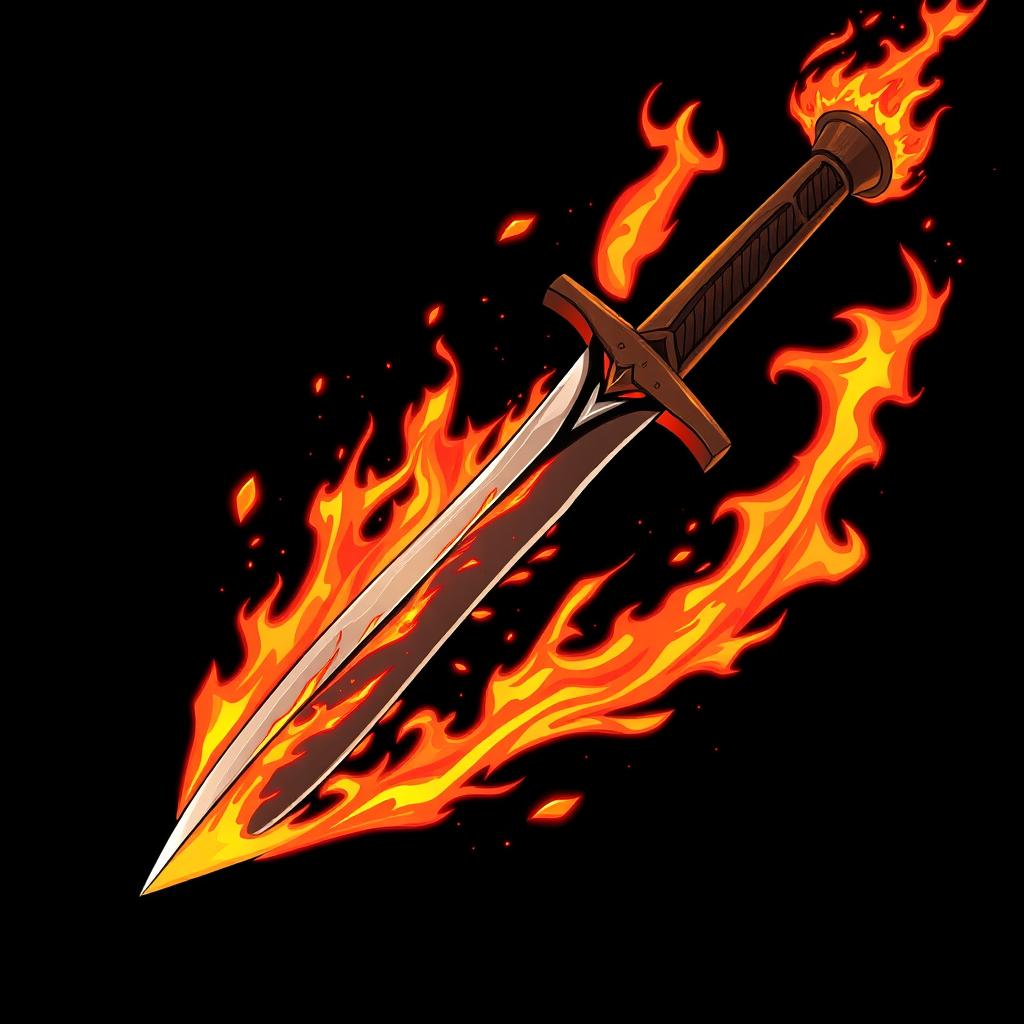 A modern comic-style illustration of a dagger intricately designed from the fang of a dragon, featuring an elongated and sharp blade that resembles the sleek curve of the fang itself