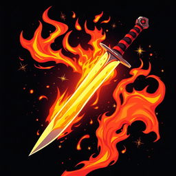 A modern comic-style illustration of a dagger uniquely crafted from the fang of a dragon, showcasing its sharp and sleek form that mimics the original fang's natural curve
