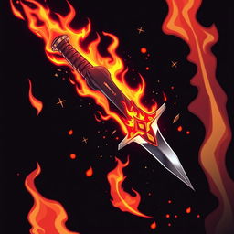 A modern comic-style illustration of a dagger uniquely crafted from the fang of a dragon, showcasing its sharp and sleek form that mimics the original fang's natural curve