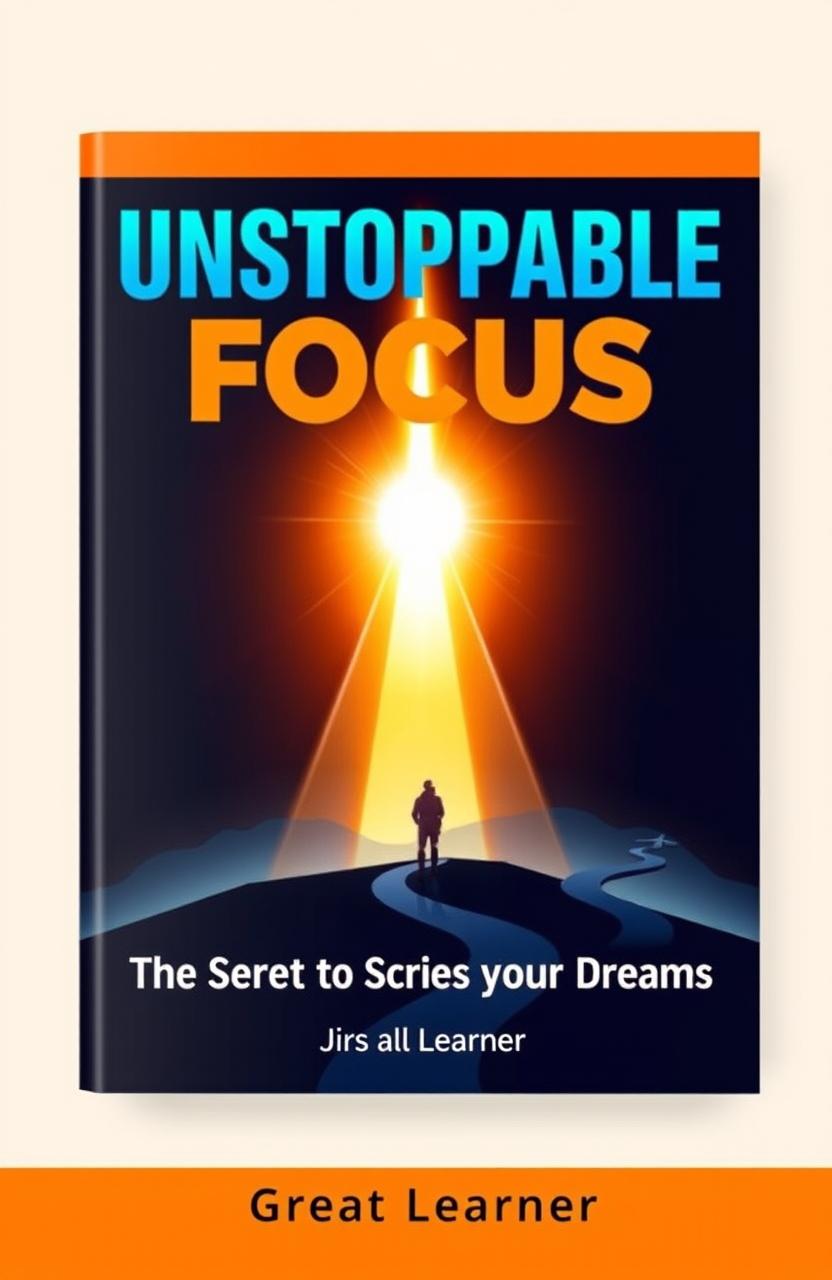 A modern motivational book cover titled 'Unstoppable Focus' featuring bold and dynamic typography