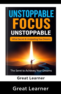 A modern motivational book cover titled 'Unstoppable Focus' featuring bold and dynamic typography