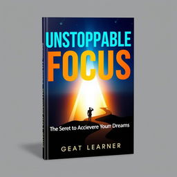 A modern motivational book cover titled 'Unstoppable Focus', featuring bold and dynamic typography