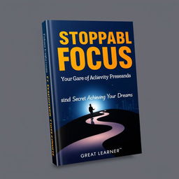 A modern motivational book cover titled 'Unstoppable Focus', featuring bold and dynamic typography