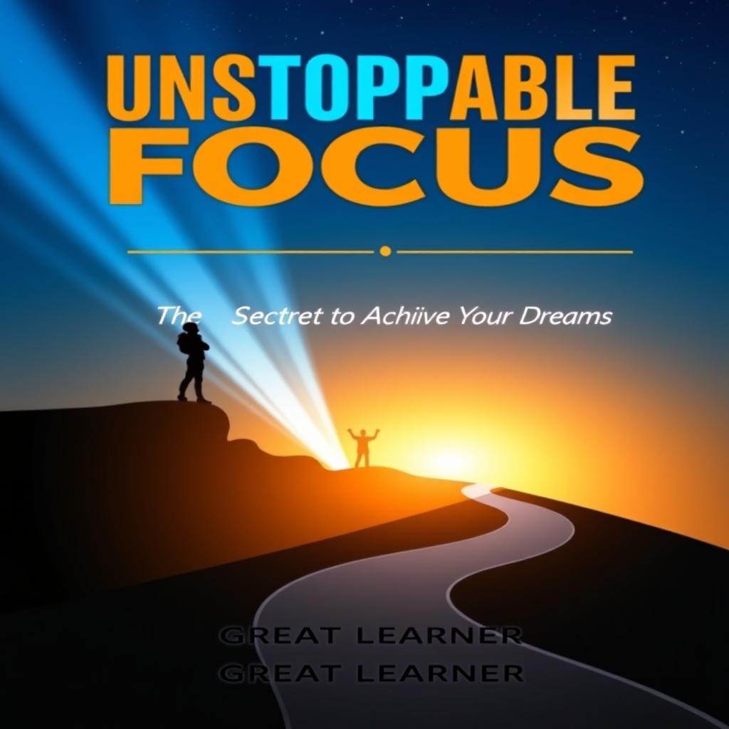 A modern motivational book cover titled 'Unstoppable Focus', featuring bold and dynamic typography