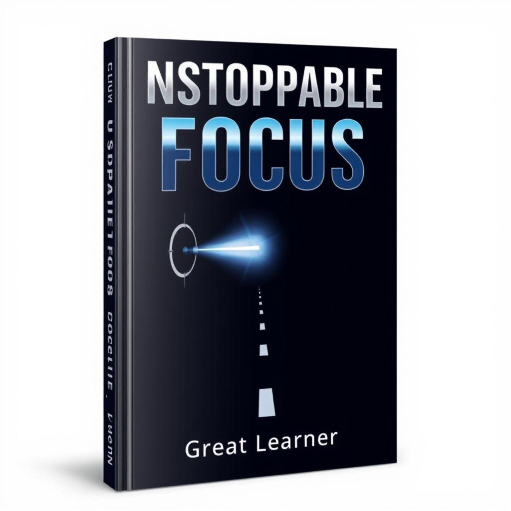 A sleek and modern book cover titled 'Unstoppable Focus' that emphasizes concentration and determination