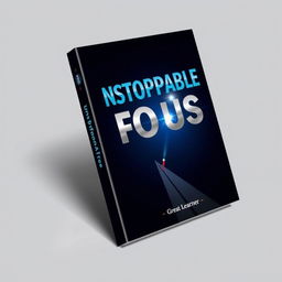 A sleek and modern book cover titled 'Unstoppable Focus' that emphasizes concentration and determination