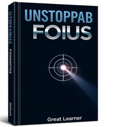 A sleek and modern book cover titled 'Unstoppable Focus' that emphasizes the themes of concentration and determination