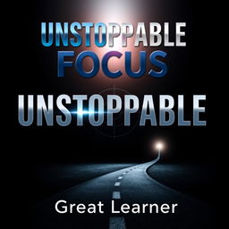 A sleek and modern book cover titled 'Unstoppable Focus' that emphasizes the themes of concentration and determination